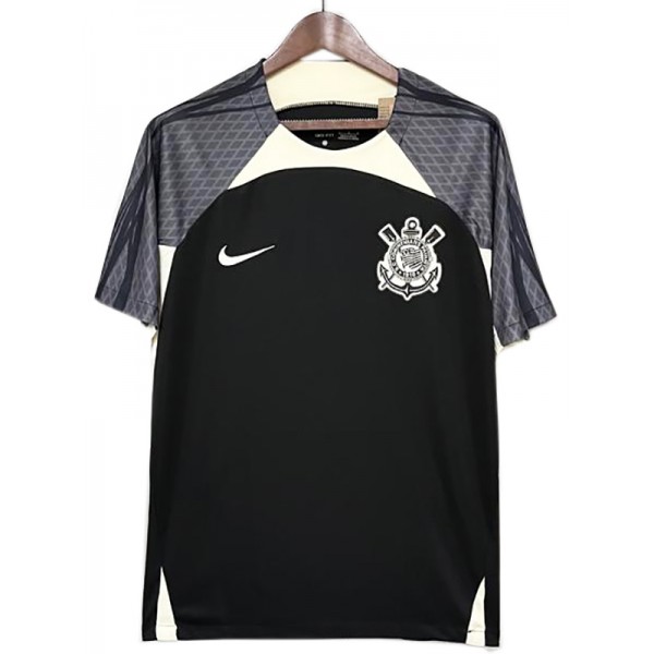 SC Corinthians training jersey soccer uniform men's black sportswear football kit top shirt 2024-2025